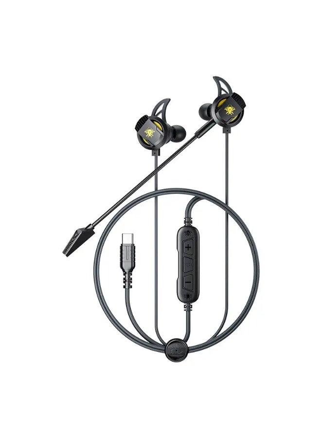 بليكستون سماعات ألعاب داخل الأذن Plextone RX5 مع نوع-C 2 في 1 تدعم شحن PD أثناء الاستخدام مع ميكروفون قابل للفصل وكابل 1.2 متر ضد التشابك خفيف الوزن ومريح متوافق مع هواتف أندرويد والأجهزة اللوحية وأجهزة اللابتوب اللون أسود - Image 1