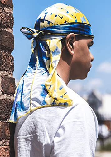 Superstitch Supersilky Ultra Silky Durag x Wavebuilder | 30+ Styles Premium Designer Durags for Men | 360 Waves | Black and White (Chalk Board) - Image 5