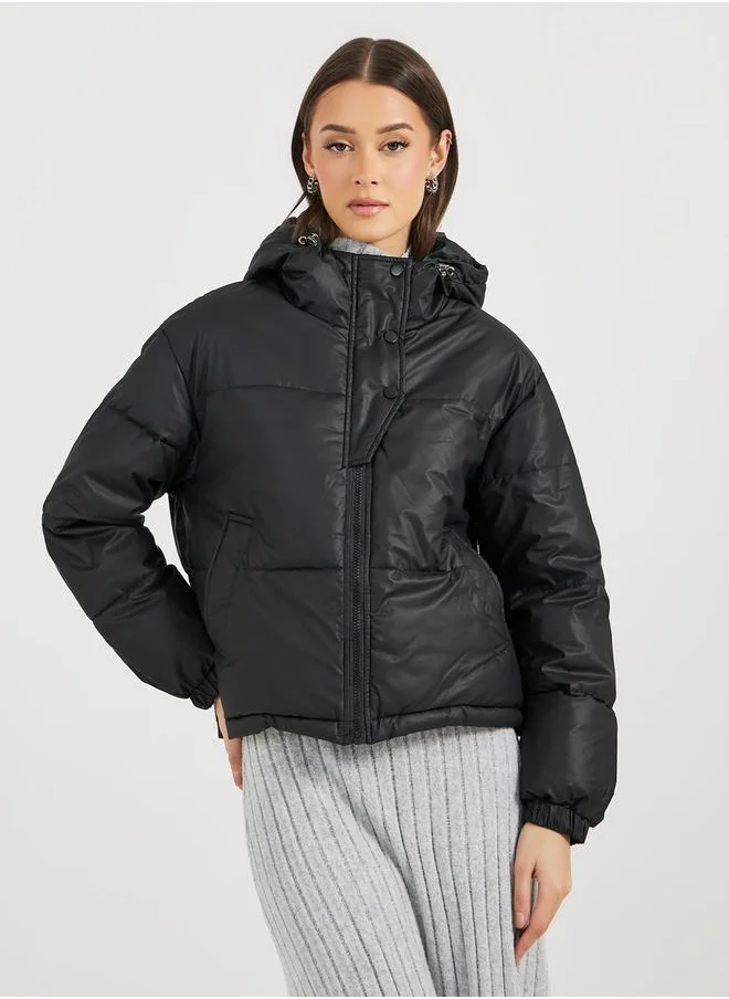 Styli Oversized Regular Length Hooded Padded Jacket