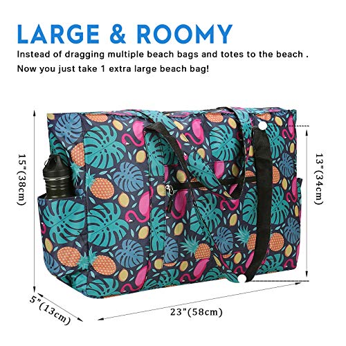 Outrip Extra Large Beach Bag and Totes for Family, XL Waterproof Pool Bag for Women with Zipper and Pockets - Great for Beach Travel Vacation - Image 5