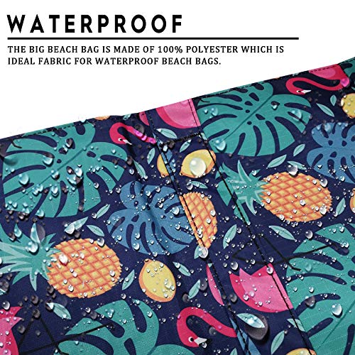 Outrip Extra Large Beach Bag and Totes for Family, XL Waterproof Pool Bag for Women with Zipper and Pockets - Great for Beach Travel Vacation - Image 4