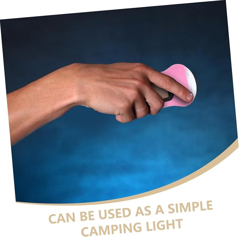 Solar Hand Crank Emergency LED Flashlight Pink Dual Charging Compact Lightweight Torch - Image 4