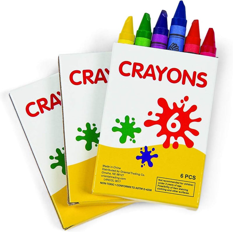 Fun Express Bulk Crayon Packs - 48 Boxes of 6 Non-Toxic Crayons for Kids - Image 1