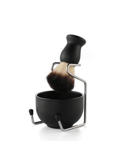 Aethland Aethland Shaving Brush Set for Men, Hair Shaving Brush with Solid Wood Handle, and Dia 3.1 inches Stainless Steel Shaving Bowl, Shaving Stand for Wet Shaving  - Image 1