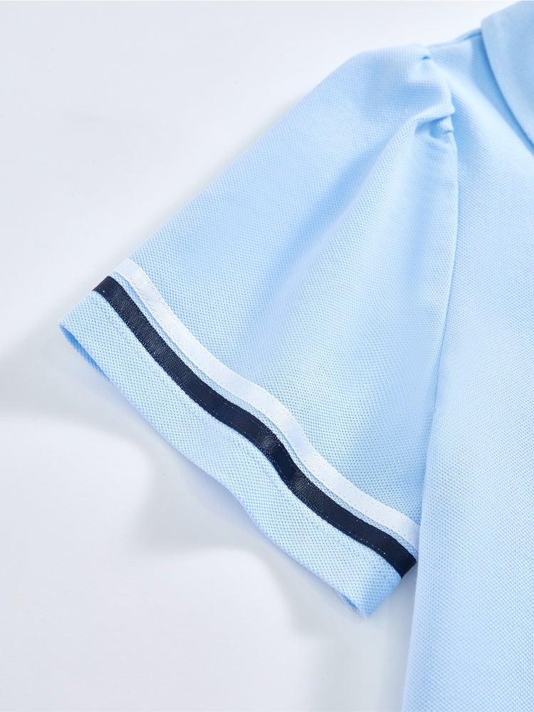 بالابالا طقم من قطعتين - تيشيرت بولو وتنورة بطيات كاملة للبنات - Image 4