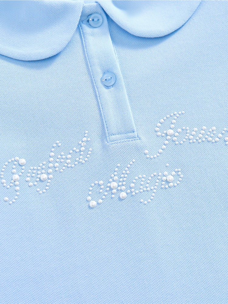 بالابالا طقم من قطعتين - تيشيرت بولو وتنورة بطيات كاملة للبنات - Image 3