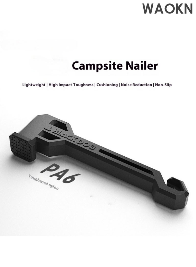 دبليو أيه أو كي أن مطرقة أرضية 200 جرام خفيفة الوزن مقاومة للصدمات والتبطين والامتصاص مادة غير قابلة للانزلاق سهلة الارتداء لوازم التخييم في الهواء الطلق التخييم الفردي عملية حقن صغيرة سهلة الحمل عزل الصوت دراجة نارية السفر المشي لمسافات طويلة - Image 4