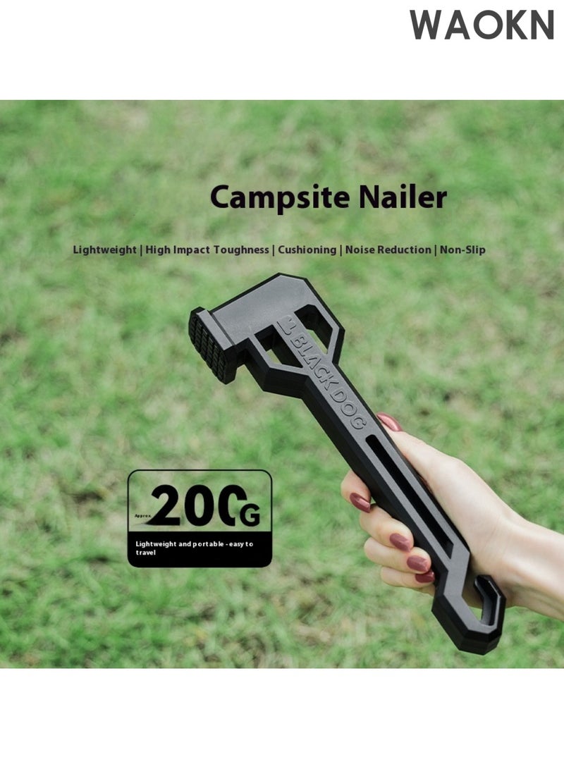 دبليو أيه أو كي أن مطرقة أرضية 200 جرام خفيفة الوزن مقاومة للصدمات والتبطين والامتصاص مادة غير قابلة للانزلاق سهلة الارتداء لوازم التخييم في الهواء الطلق التخييم الفردي عملية حقن صغيرة سهلة الحمل عزل الصوت دراجة نارية السفر المشي لمسافات طويلة - Image 1