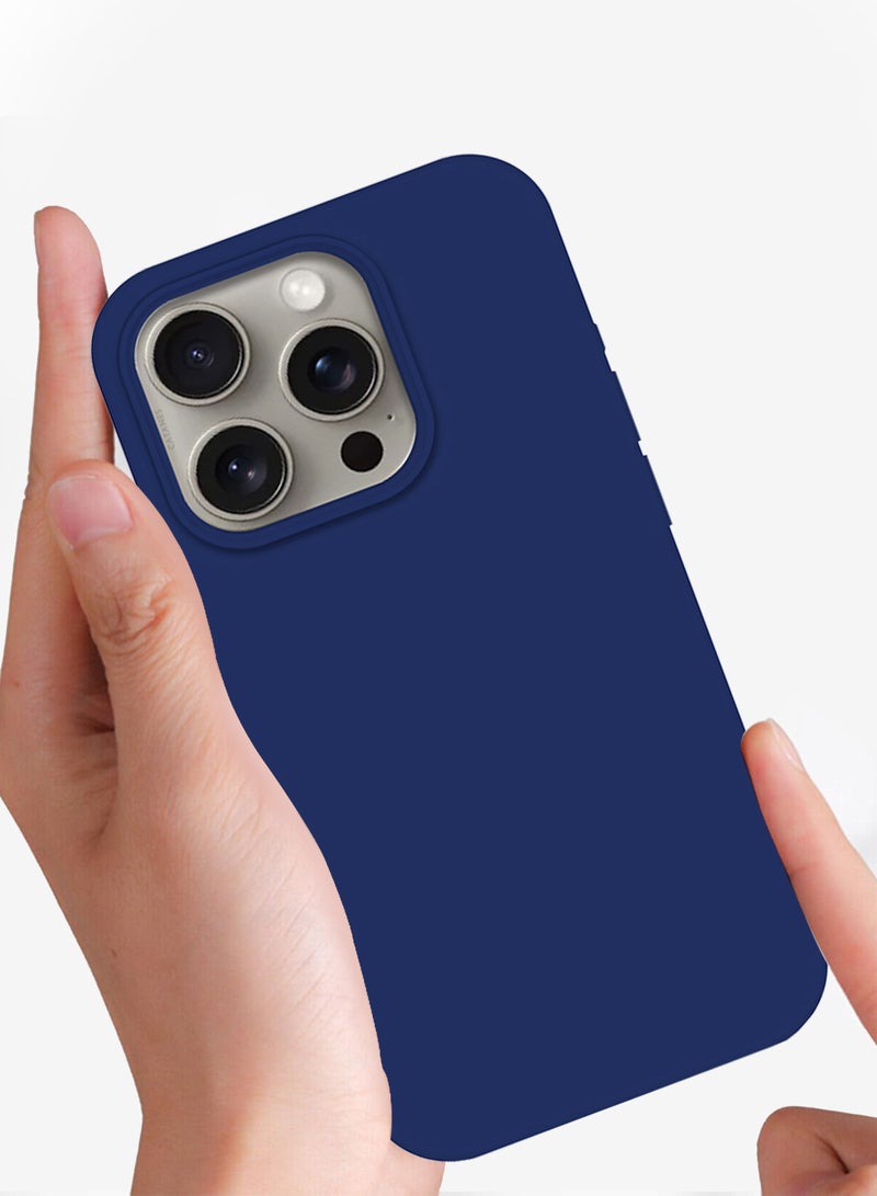 CATANES for 15 Pro Case Silicone Case Full Body Protective Cover Shockproof Slim Phone Case Anti-Scratch Soft Microfiber Lining Blue - Image 2