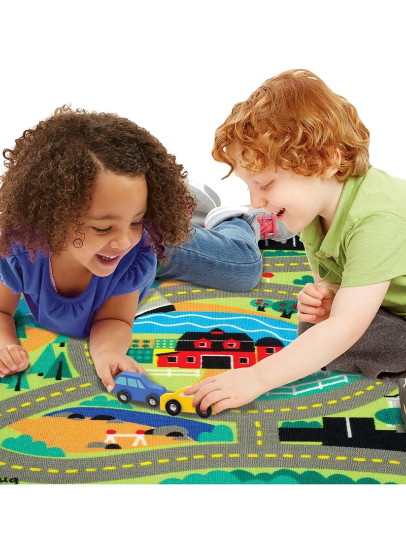 Melissa & Doug Melissa & Doug Round the Town Road Rug & Car Set  - Image 3