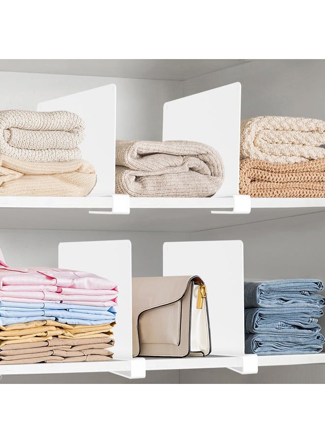 HBlife 6 Pcs White Acrylic Shelf Dividers, Vertical Purse Organizer for Closet Perfect for Sweater, Shirts, Handbags in Bedroom and Kitchen, Closet Separators for Organization Cabinet - Image 3
