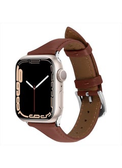 CYRILL Kajuk Band, Slim Genuine Leather Apple Watch Bands Designed for Apple Watch Series 8 (41) / 7(41) / 6 (40) / SE (2020/2022) / 5 (40) / 4(40) - Chestnut  - Image 1