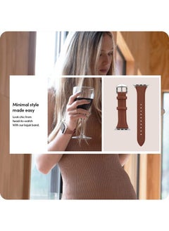 CYRILL Kajuk Band, Slim Genuine Leather Apple Watch Bands Designed for Apple Watch Series 8 (41) / 7(41) / 6 (40) / SE (2020/2022) / 5 (40) / 4(40) - Chestnut  - Image 3
