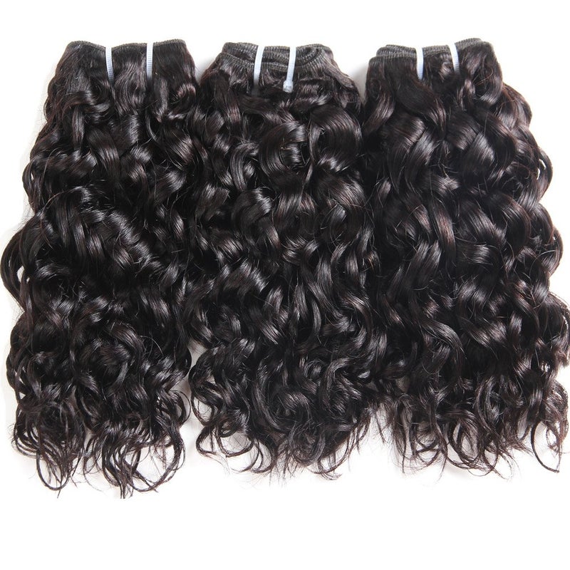 YAMI 8a Brazilian Water Wave Bundles, Short Wet and Wavy Human Hair Bundles for Black Women, Brazilian Curly Weave 4 Pcs 100% Unprocessed Ocean Wave Hair Extensions (8 8 8 8, 200g) - Image 2