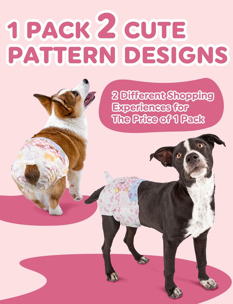 Dono Dog Diapers Female-48PCS, Disposable Female Dog Diaper with Wetness Indicator in Heat, Super Absorbent Doggie Puppy Diapers Female for XXS,Small Medium Large Dogs - Image 3