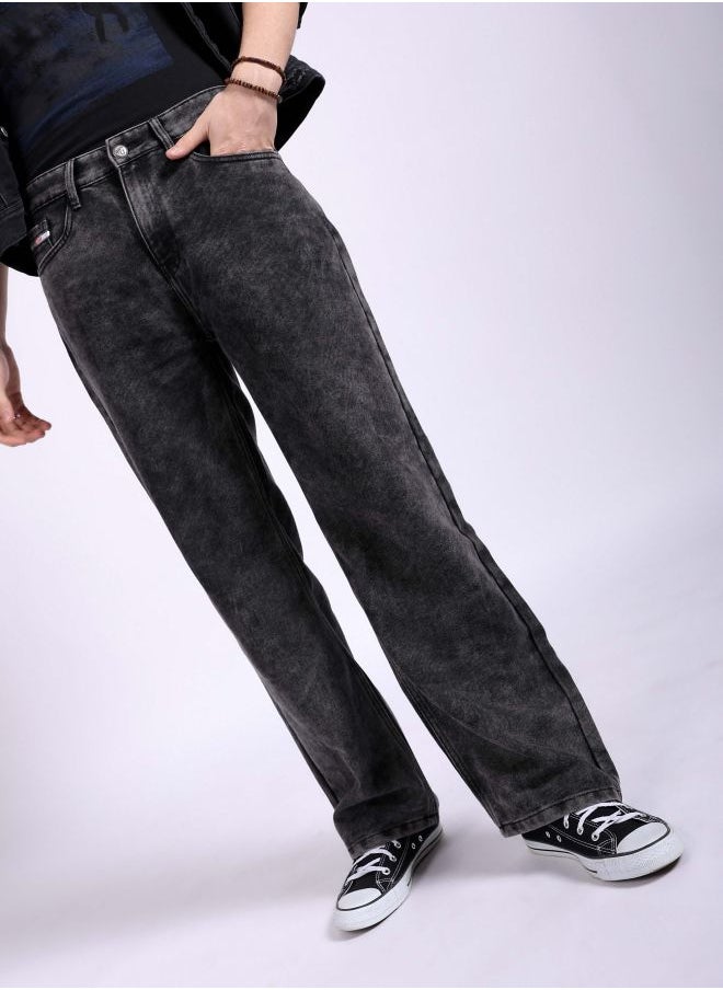 The Indian Garage Co Men Baggy Solid Mid-Rise Stretchable Jeans  - Image 1