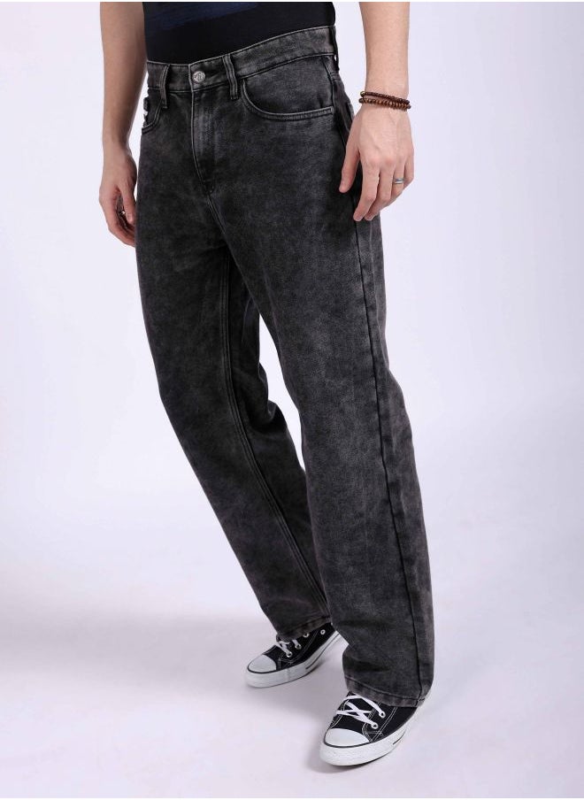 The Indian Garage Co Men Baggy Solid Mid-Rise Stretchable Jeans  - Image 3
