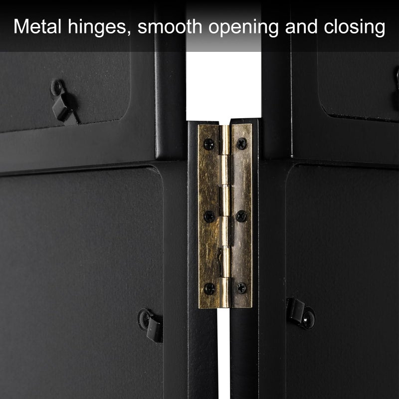 Adeco Black Wood Hinged Folding Screen-Style Collage Picture Photo Frame 32 Openings, 4x6 - Image 5