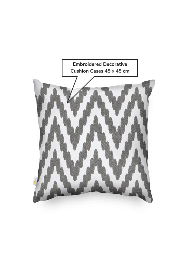 Donetella Decorative Embroidered Cushion Cover black/white 45x45Cm(Without Filler)