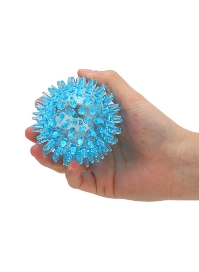 Spiky Massage Balls, Spiky Ball Compact Muscle Roller Hollow Soft Transparent Strength Recovery Exercise Squeezy Toy Balls Massage Ball for Hand Wrist Stress Relief (7CM)
