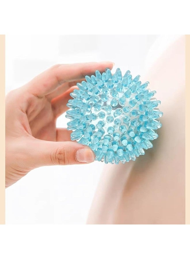 Spiky Massage Balls, Spiky Ball Compact Muscle Roller Hollow Soft Transparent Strength Recovery Exercise Squeezy Toy Balls Massage Ball for Hand Wrist Stress Relief (7CM)