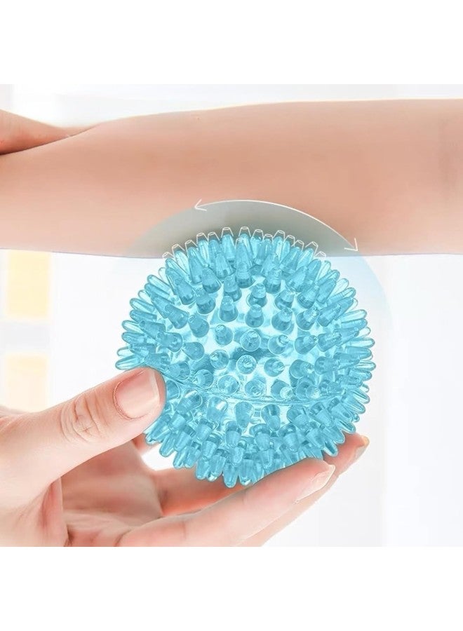 Spiky Massage Balls, Spiky Ball Compact Muscle Roller Hollow Soft Transparent Strength Recovery Exercise Squeezy Toy Balls Massage Ball for Hand Wrist Stress Relief (7CM)