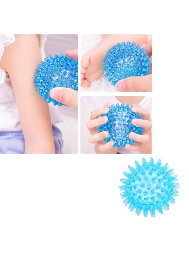 Spiky Massage Balls, Spiky Ball Compact Muscle Roller Hollow Soft Transparent Strength Recovery Exercise Squeezy Toy Balls Massage Ball for Hand Wrist Stress Relief (7CM)