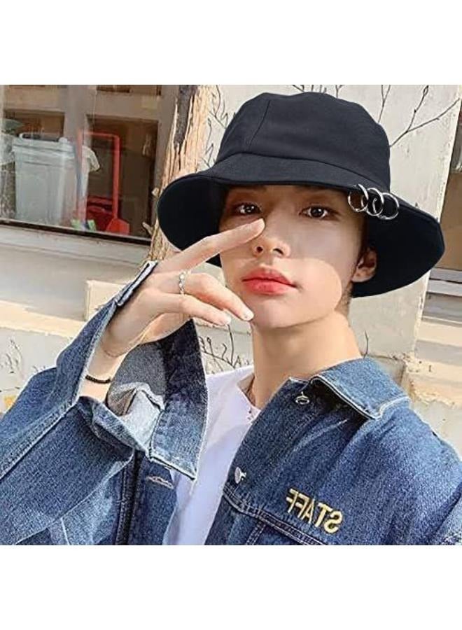 Fashionable Unisex Bucket Hat with Pin Rings - Perfect Summer Accessory - Image 3