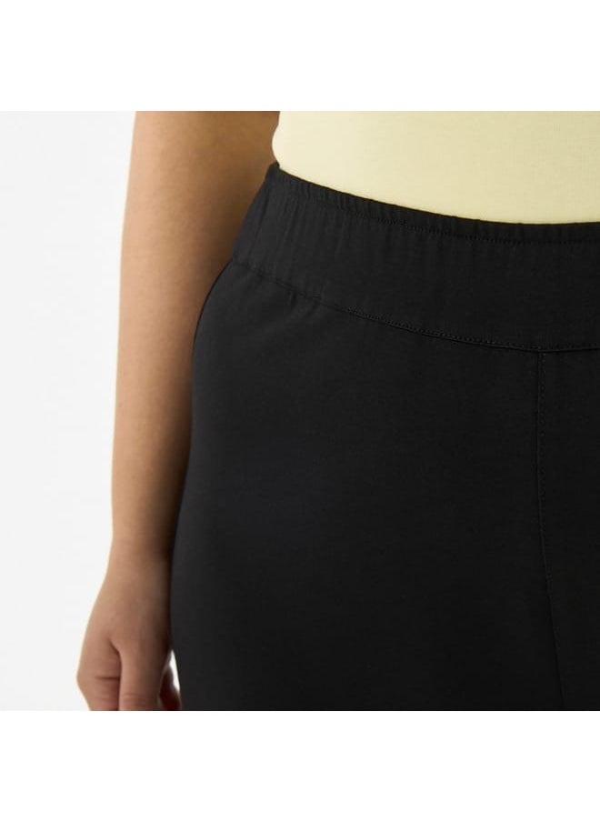 Ulla Popken Plus Size Ulla Popken Solid Pants with Elasticated Waistband  - Image 4