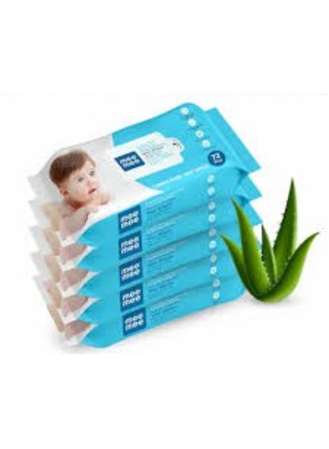 Mee Mee Soft Gentle Baby Wet Wipes (72 Wipes) Pack of 5 | Infused with Aloe Vera and Vitamin E | Paraben & Sulphate Free | Cleansing Wipes | Wipes Combo for Babies
