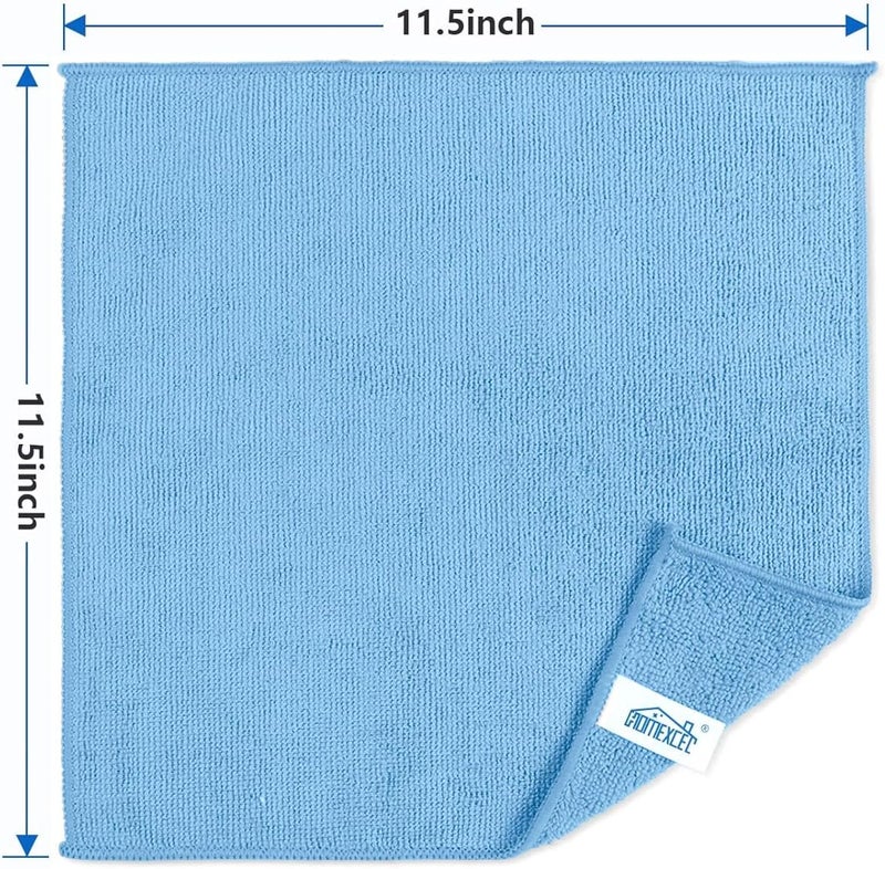 HOMEXCEL Blue Microfiber Cleaning Cloth, 8 Pack Cleaning Towels for Kitchen, Lint Free, Scratch-Free, Highly Absorbent, and Reusable Cleaning Rags for House, Window and Glass, Cars, 11.5 X11.5 inch - Image 2