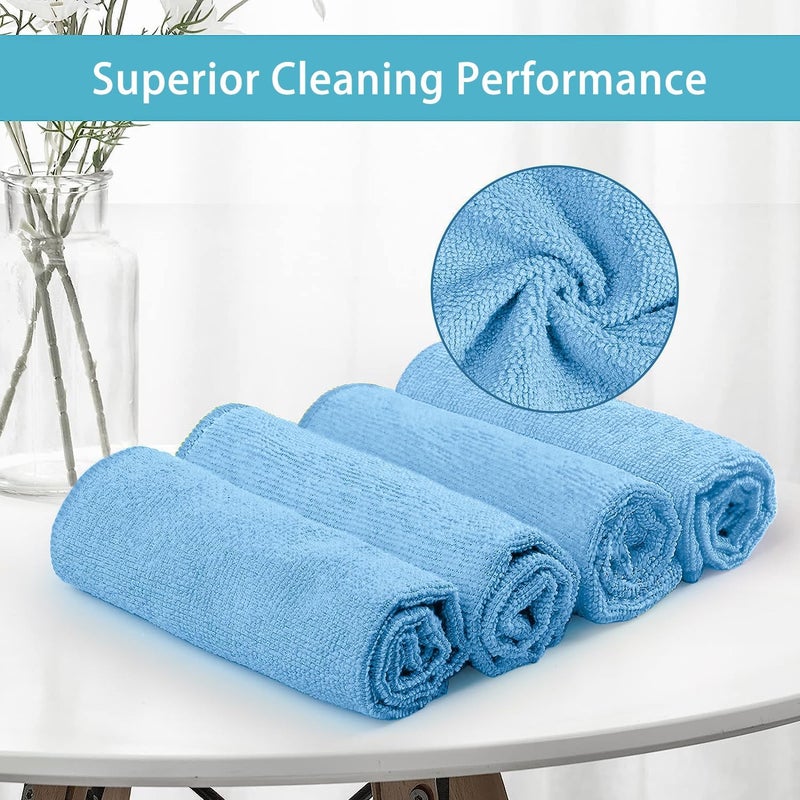 HOMEXCEL Blue Microfiber Cleaning Cloth, 8 Pack Cleaning Towels for Kitchen, Lint Free, Scratch-Free, Highly Absorbent, and Reusable Cleaning Rags for House, Window and Glass, Cars, 11.5 X11.5 inch - Image 3