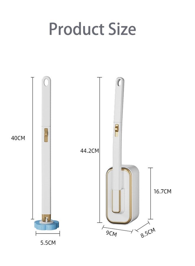 KIRIKIT Disposable Toilet Brush with 48 Refill Heads and Holder- Includes Storage Caddy&Toilet Bowl Wand, Wall-Mount Scrubbing Toilet Brush Bathroom Cleaning Kit (1 Wand+48 Refills) - Image 5