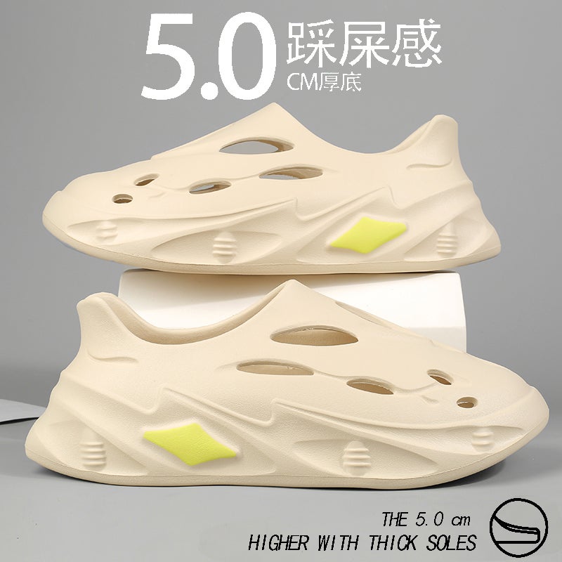 Hole Shoes Men'S Summer Outwear Sports Internet Celebrous Baotou Dual-Purpose Sandals Driving Slippers - Image 1