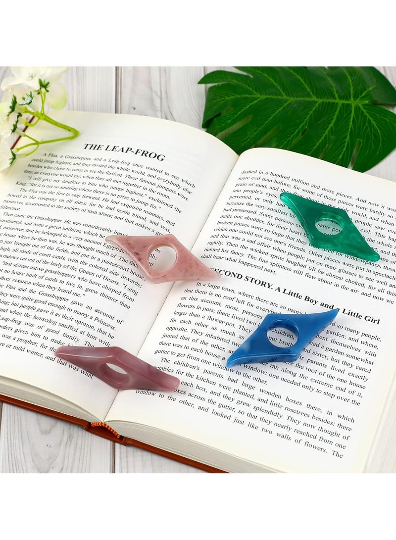 phomemo 3 Pieces Thumb Book Page Holder,Resin Thumb Bookmark Personalized Thumb Reading Ring Book Opener Holder Thumb Ring Book Accessories for Book Lovers Readers Student Teacher Gifts(3 Colors）  - Image 5