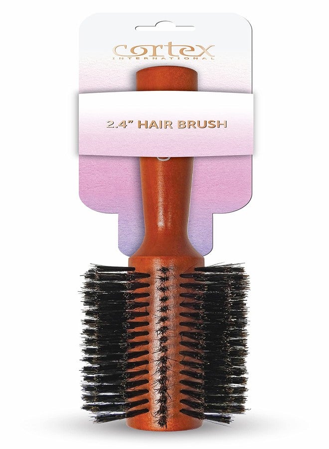 Cortex Professional 100% Boar Bristle Natural blowout thermal brush, round brush for woman & men short hair, Wooden Roller Brushes Handle, for drying all hair Types, cepillo, (Nylon 3-Piece Set) - Image 2