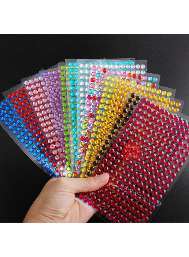 Self-Adhesive Colorful Rhinestone Stickers for DIY, Makeup, & Crafts - Mixed 5 Pack - Image 1
