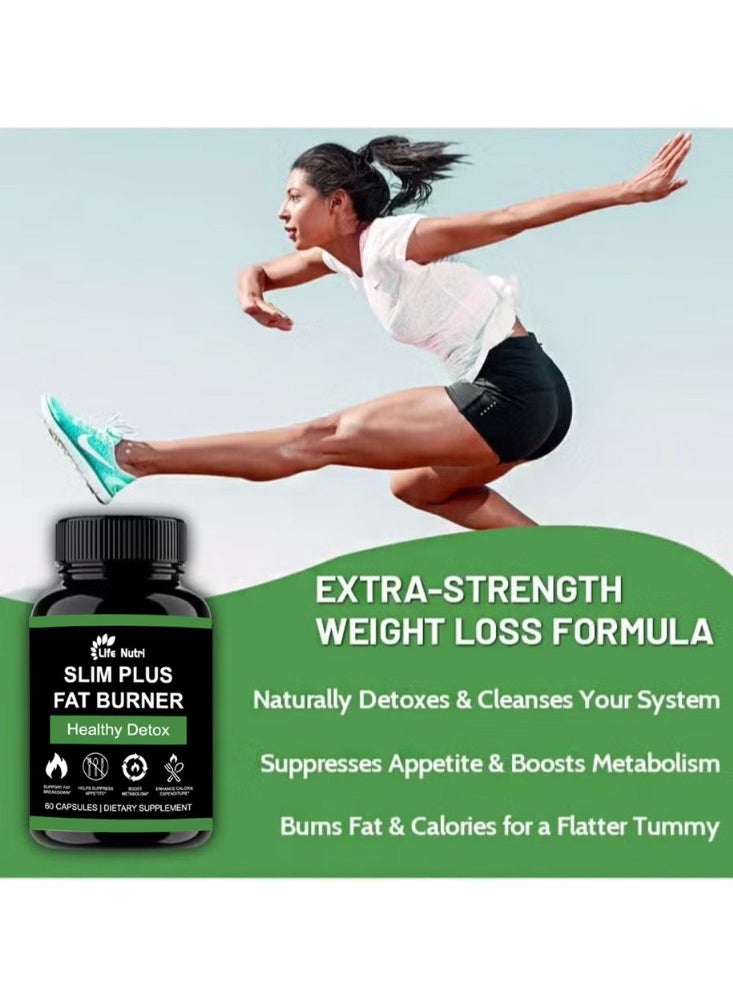 Life Nutri Slim Plus Fat Burner – 60 Tablets | Advanced Weight Loss Supplement with Detox & Fat Burning Formula  - Image 3