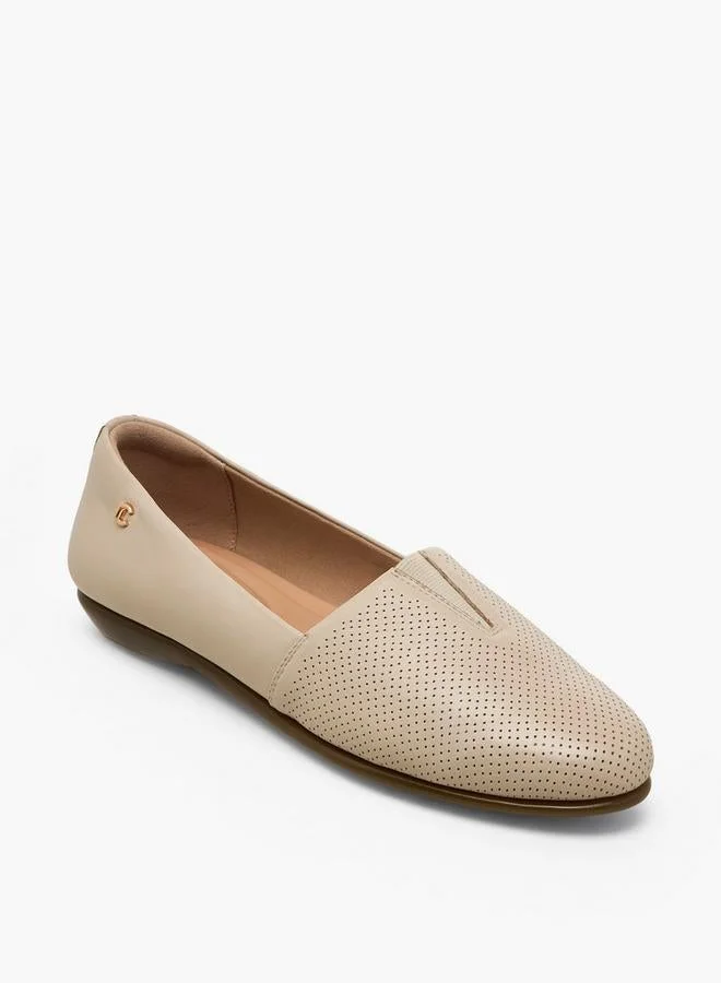 Le Confort BEIGE Women Perforated Leather Loafers for Women | Best Price UAE