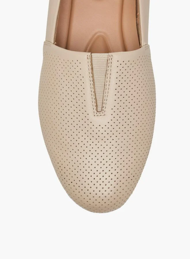 Le Confort BEIGE Women Perforated Leather Loafers for Women | Best Price UAE