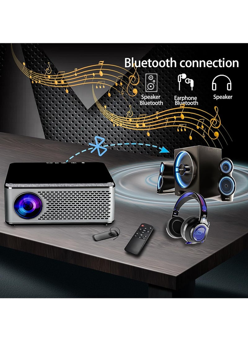 AROAQ - Z1 Projector with Android System 5G WiFi and Bluetooth 5.3 4K Supported Native 1080P Full HD Video Projector 600 ANSI Brightness Maximum 300 Zoom HDMI USB 4D Keystone Correction - Image 1