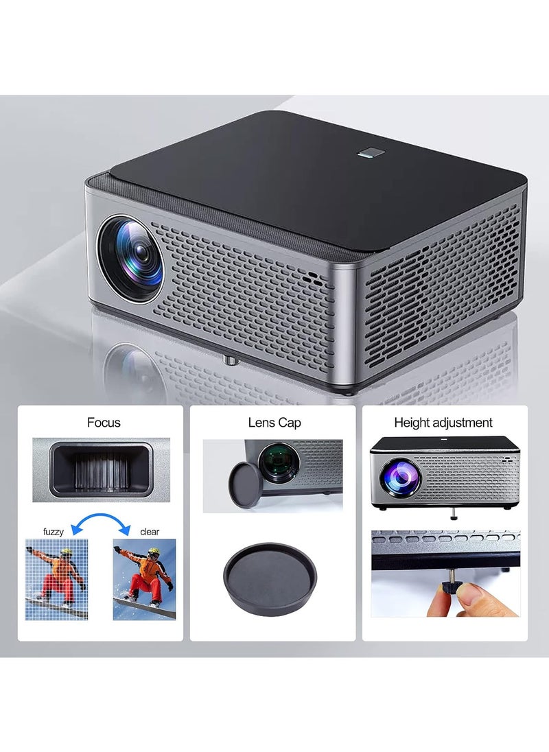 AROAQ - Z1 Projector with Android System 5G WiFi and Bluetooth 5.3 4K Supported Native 1080P Full HD Video Projector 600 ANSI Brightness Maximum 300 Zoom HDMI USB 4D Keystone Correction - Image 1