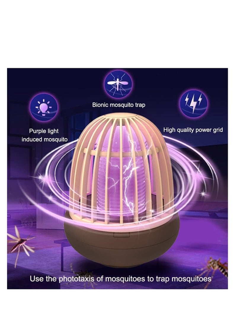 Bug Zapper Rechargeable Mosquito Killer, Indoor and Outdoor Electric Fly Trap with Light Hanging Loop USB Killing Lamp Portable LED, Cordless Powered Waterproof Bug Fly Trapper