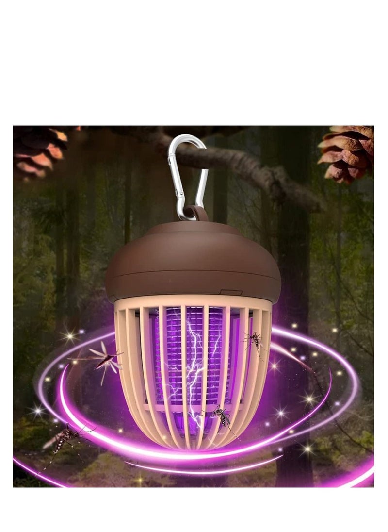 Bug Zapper Rechargeable Mosquito Killer, Indoor and Outdoor Electric Fly Trap with Light Hanging Loop USB Killing Lamp Portable LED, Cordless Powered Waterproof Bug Fly Trapper