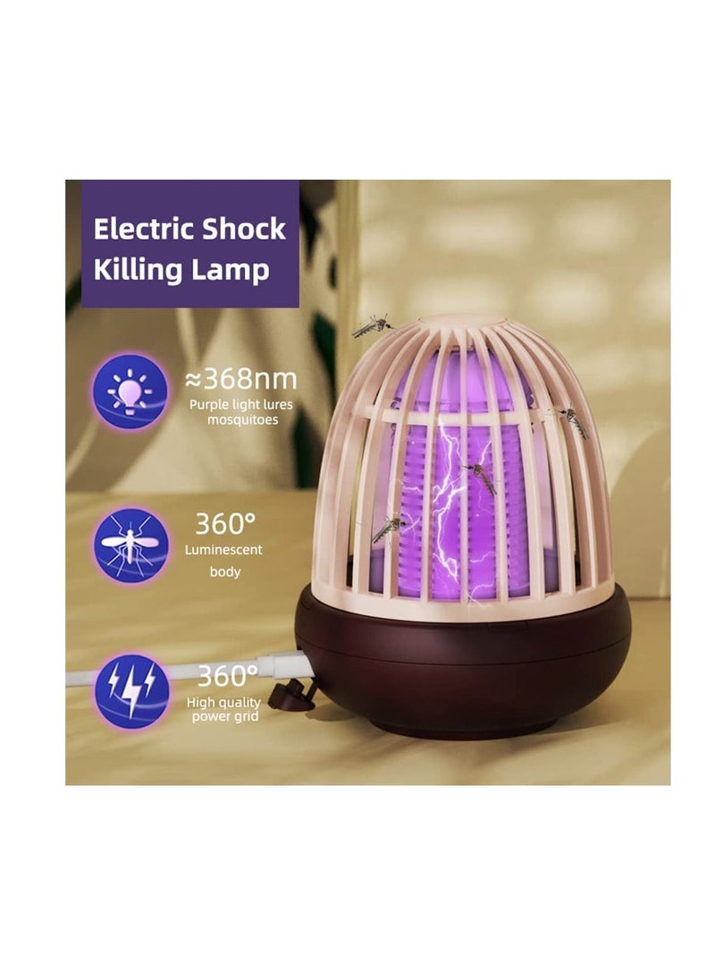 Bug Zapper Rechargeable Mosquito Killer, Indoor and Outdoor Electric Fly Trap with Light Hanging Loop USB Killing Lamp Portable LED, Cordless Powered Waterproof Bug Fly Trapper