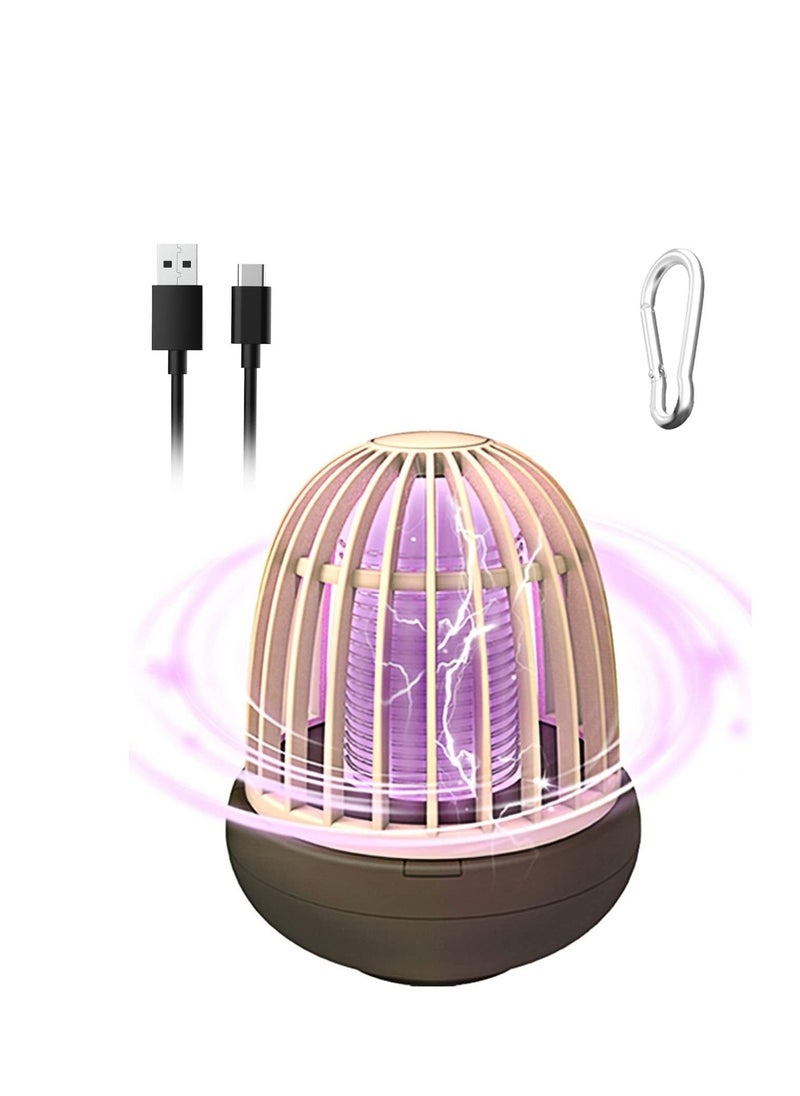 Bug Zapper Rechargeable Mosquito Killer, Indoor and Outdoor Electric Fly Trap with Light Hanging Loop USB Killing Lamp Portable LED, Cordless Powered Waterproof Bug Fly Trapper