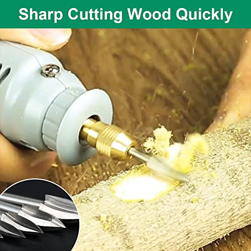 FOTYBEI Wood Carving Drill Bits Set for Dremel Rotary Tool 5Pcs Engraving Drill Accessories Bit Wood Crafts Grinding Woodworking Tool with 1/8” Shank for DIY Carving Drilling Micro Sculpture - Image 3