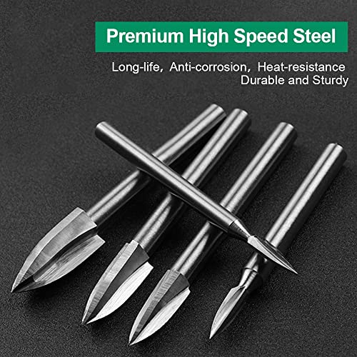 FOTYBEI Wood Carving Drill Bits Set for Dremel Rotary Tool 5Pcs Engraving Drill Accessories Bit Wood Crafts Grinding Woodworking Tool with 1/8” Shank for DIY Carving Drilling Micro Sculpture - Image 4