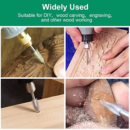 FOTYBEI Wood Carving Drill Bits Set for Dremel Rotary Tool 5Pcs Engraving Drill Accessories Bit Wood Crafts Grinding Woodworking Tool with 1/8” Shank for DIY Carving Drilling Micro Sculpture - Image 2