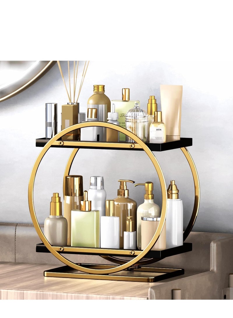 TRASSLE Makeup Organizer and Storage, Perfume Organizer for Bathroom Organizer Vanity Skincare Organizers, 2 Tier Cosmetic Display Tray for Bathroom Counter Organizer, Make Up Storage - Image 4